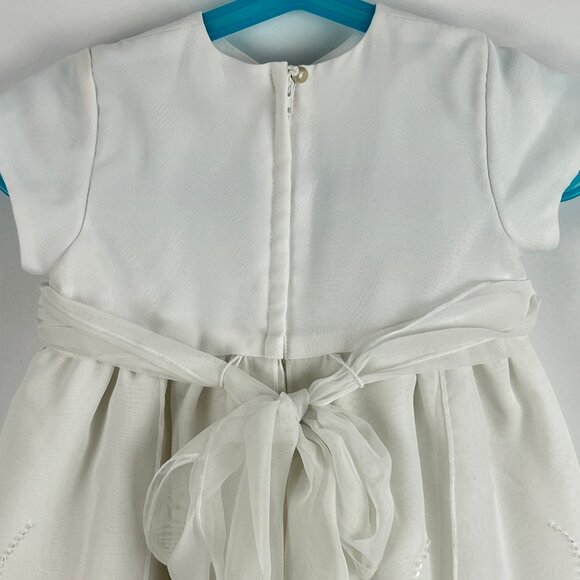 Sarah Louise Baby Formal Dress Size 6 Mths White Fit Flare Polyester Nylon - Picture 7 of 9